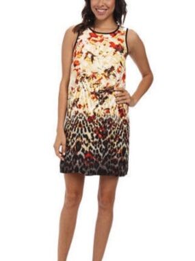 Floral Animal Print Midi Dress